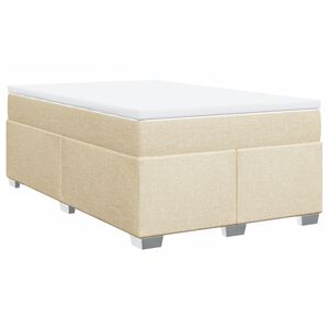 vidaXL Boxspring met matras stof cr&egrave;mekleurig 120x200 cm