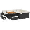 vidaXL Tuin Sofa Set met kussen met opslag 12 pcs Zwart en Cr&egrave;me