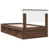 vidaXL Bedframe met hoofdeinde Bruin Eiken 90 x 190 cm Bewerkt hout