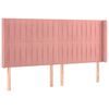 vidaXL Boxspring met matras en LED fluweel roze 160x200 cm