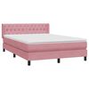 vidaXL Boxspring met matras fluweel roze 140x210 cm