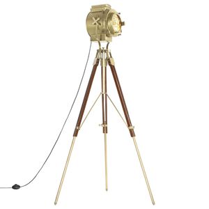 vidaXL Vloerlamp driepoot 193 cm massief mangohout