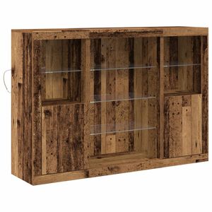 vidaXL LED Sideboard Oudhout 142,5 x 37 x 100 cm Bewerkt hout