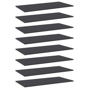 vidaXL Wandschappen 8 st 80x30x1,5 cm spaanplaat grijs