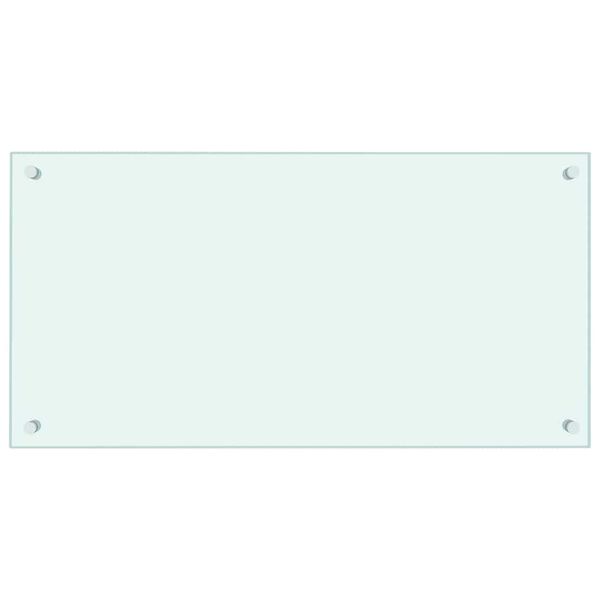 vidaXL Spatschermen keuken 2 st 80x40 cm gehard glas wit