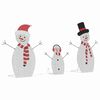 vidaXL Verlichte Sneeuwpop Familie 3 pcs Warmwit Polyester