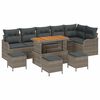 vidaXL Tuinbankenset met kussen 10 pcs Grijs poly rattan