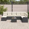 vidaXL Tuin Sofa Set met kussen met opslag 9 pcs Zwart Poly riet