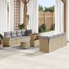 vidaXL Tuin Sofa Set met opslag 11 pcs Beige Poly riet