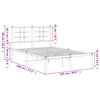 vidaXL Bedframe met hoofdbord metaal wit 120x190 cm