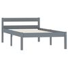 vidaXL Bedframe massief grenenhout grijs 90x200 cm