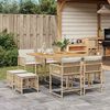 vidaXL 9-delige Tuinset met kussens poly rattan beige