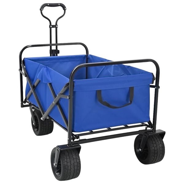 vidaXL Vouwbare Handtrolley Blauw 89 x 63 x 96 cm Staal en Oxford stof