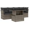 vidaXL 5-delige Loungeset met kussens poly rattan grijs