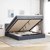 vidaXL Ottoman bed met matras en LED's 160x200cm fluweel donkergrijs