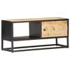 vidaXL Tv-meubel met bewerkte deur 90x30x40 cm ruw mangohout