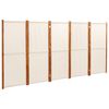 vidaXL Kamerscherm met 5 panelen 350x180 cm cr&egrave;mewit