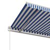 vidaXL Luifel automatisch uittrekbaar 500x350 cm blauw en wit