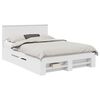 vidaXL Bedframe met hoofdeinde Wit 140 x 200 cm Bewerkt hout