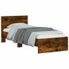 vidaXL Bedframe met hoofdbord bewerkt hout gerookt eiken 75x190 cm