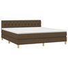 vidaXL Boxspring met matras en LED stof donkerbruin 160x200 cm