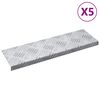 vidaXL Trapmatten 5 st 60 x 18 x 2,5 cm Zilver Aluminium Rechthoekig