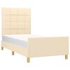 vidaXL Bedframe zonder matras 90x200 cm stof cr&egrave;mekleurig