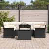 vidaXL Tuin Sofa Set met kussen met opslag 7 pcs Zwart Poly riet