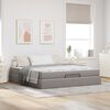 vidaXL Bedframe met matras met matras 2 pcs Taupe Stof