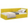 vidaXL Hoekbedframe met hoofdeinde Geel 100 cm x 200 cm Fluweel