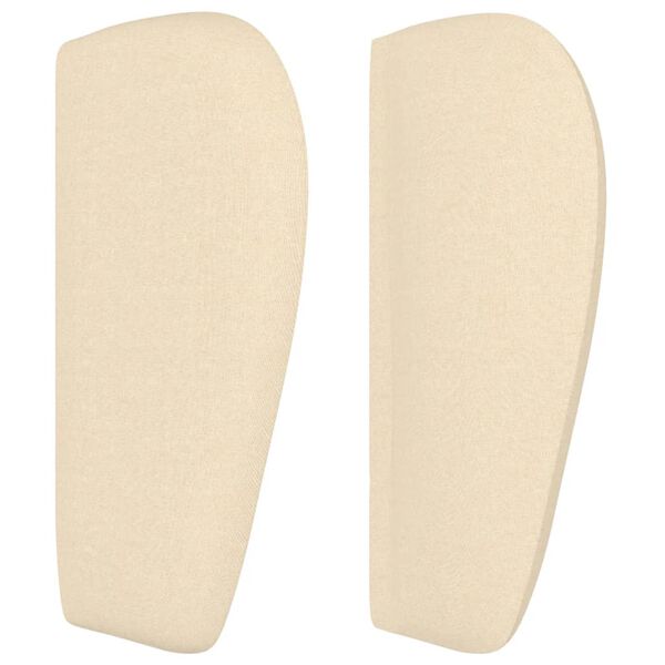 vidaXL Hoofdbord met randen 103x23x78/88 cm stof cr&egrave;mekleurig