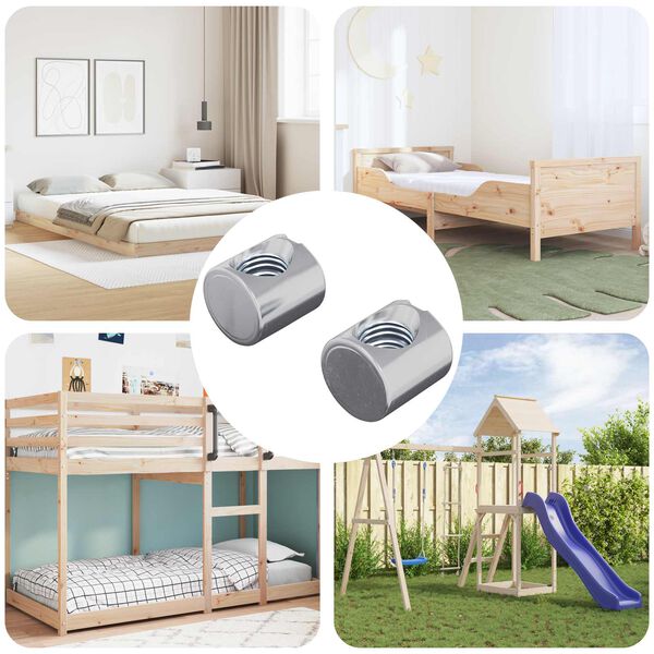 vidaXL Barrelmoeren 2 pcs Zilver M6 x 12 mm Metaal