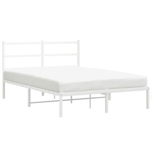 vidaXL Bedframe met hoofdbord metaal wit 140x200 cm