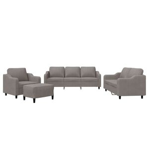 vidaXL 4-delige Loungeset met kussens stof taupe