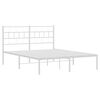 vidaXL Bedframe met hoofdbord metaal wit 150x200 cm