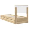 vidaXL Opslag bed met hoofdeinde Sonoma Eiken 75 x 190 cm Bewerkt hout