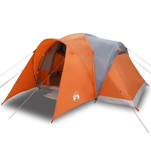 vidaXL Koepeltent 6-persoons waterdicht grijs en oranje
