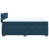 vidaXL Boxspring met matras fluweel donkerblauw 140x200 cm