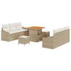 vidaXL Tuinbankenset 9 st Beige poly rattan