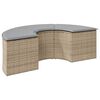 vidaXL Tuinvoetenbank met kussen poly rattan beige