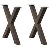 vidaXL Eettafelpoten 2 st X-vormig 80x(72-73) cm staal naturel
