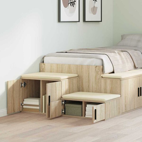 vidaXL Opbergkast 2 pcs Sonoma Eiken 108 x 41 x 40 cm Bewerkt hout