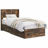 vidaXL Bedframe met opbergruimte en hoofdbord Gerookt eiken