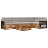 vidaXL Buiten bankenset met kussen 6 pcs Naturel en lichtgrijs