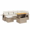vidaXL 7-delige Loungeset met kussens poly rattan beige