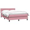 vidaXL Boxspring met matras fluweel roze 160x220 cm