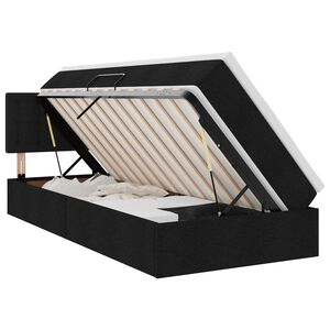 vidaXL Opbergbed met LED met matras met LED Zwart 100 x 200 cm Stof