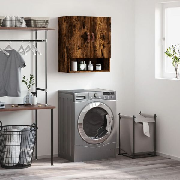 vidaXL Wandkast 60x31x70 cm bewerkt hout gerookt eikenkleurig