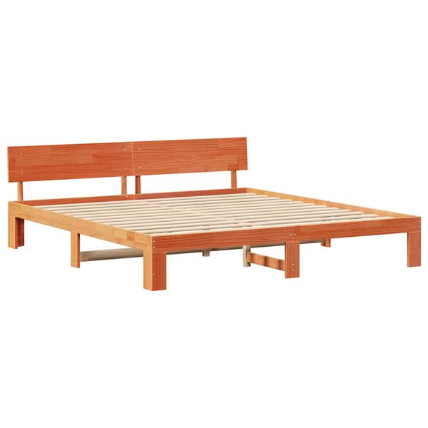 vidaXL Bedframe Wasbruin 200 x 200 cm Massief grenenhout
