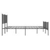 vidaXL Bedframe met hoofd- en voeteneinde metaal zwart 140x190 cm